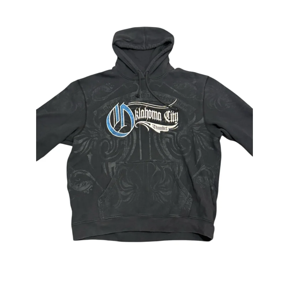 ADIDAS MEN'S OKLAHOMA THUNDER NBA ALL-OVER PRINT GOTHIC HOODIE Size XL​​​ - Picture 7 of 9
